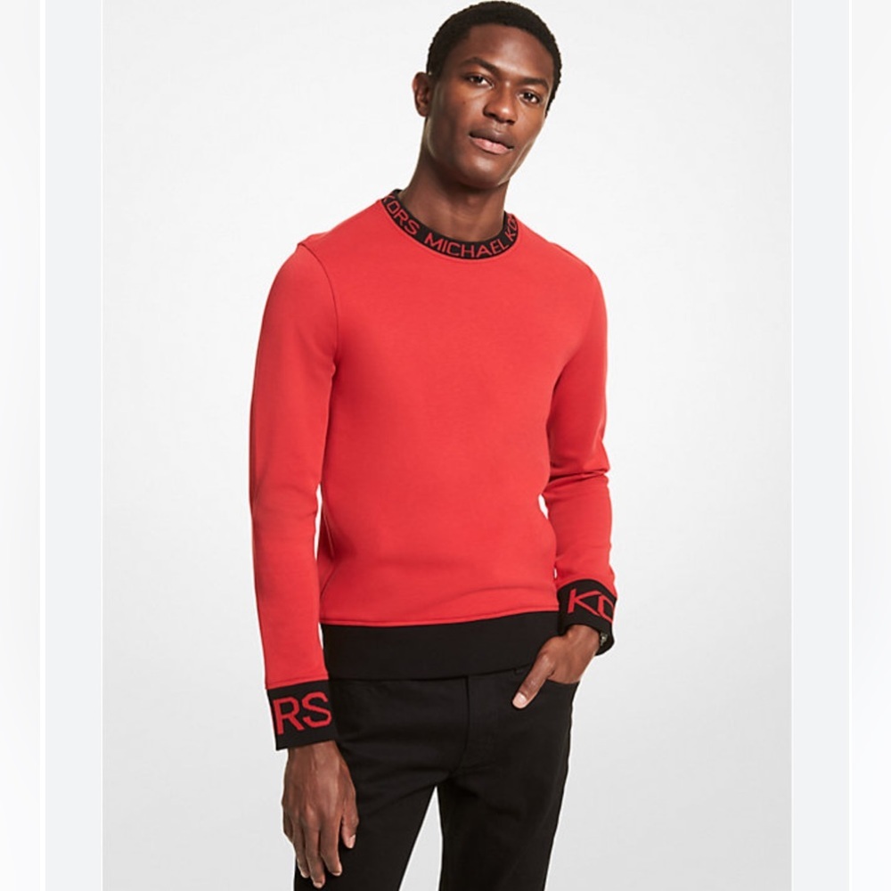 Michael Kors Logo Tape Cotton Blend Sweater